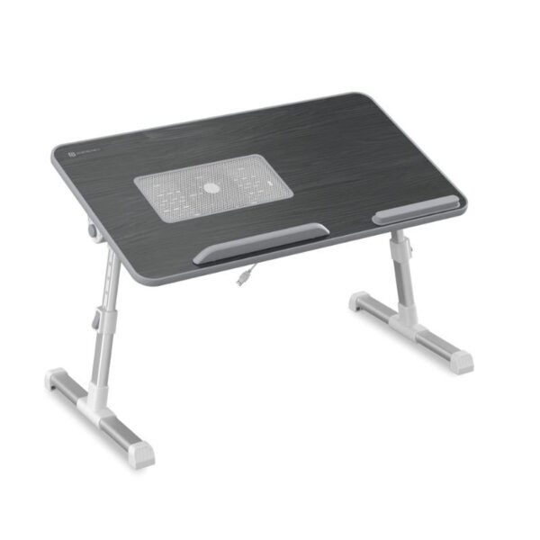 Portronics My Buddy Plus Adjustable Laptop Table with Built-in USB Cooling Fan.