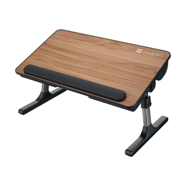 Portronics My Buddy Z Multipurpose Foldable Laptop Table, Foldable Aluminium Legs, Angle & Height Adjustable,