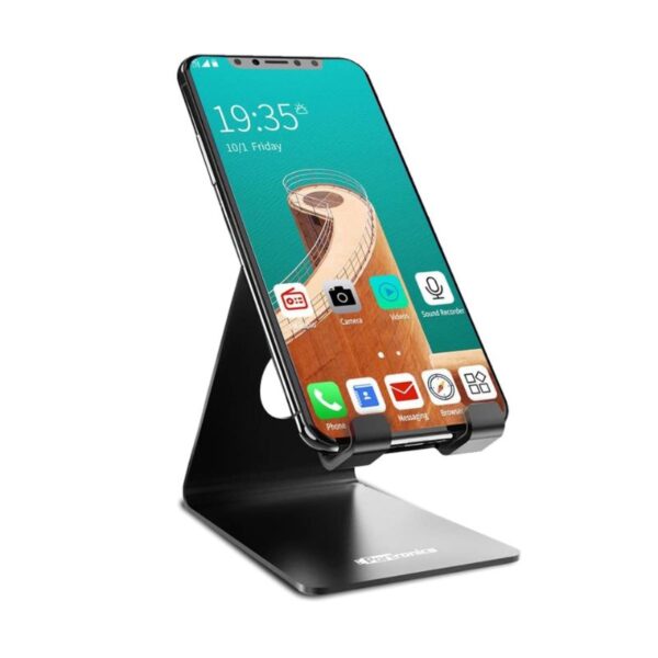 Portronics MODESK Universal Mobile Holder Stand with Metal Body.