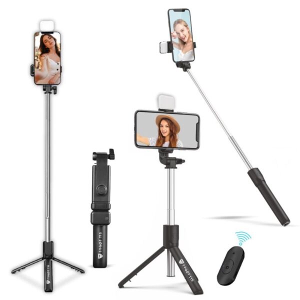 T1S SnapStick with Tripod Stand, 3 in 1 Multifunctional Design, Rechargable LED Light.