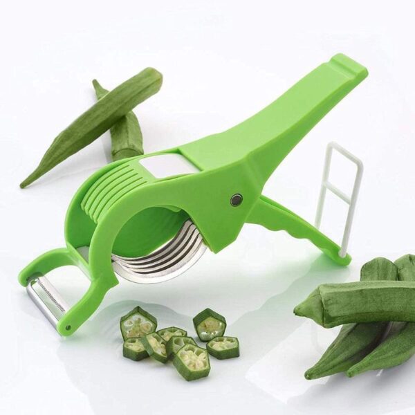 Plastic 2 in 1 Vegetable & Fruit Multi Cutter & Peeler,Veg Cutter Sharp Stainless Steel 5 Blade.