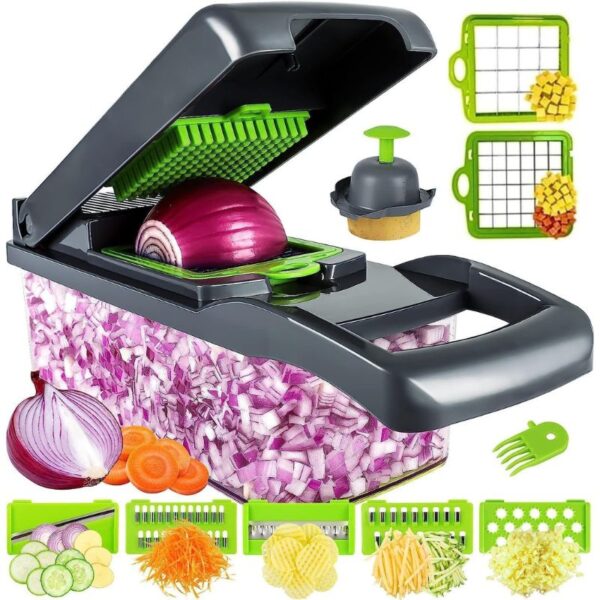 14 in 1 Multipurpose Chopper, Fruits & Vegetable Cutters, Grater Peeler Chipser, Unbreakable Food Grade Body.