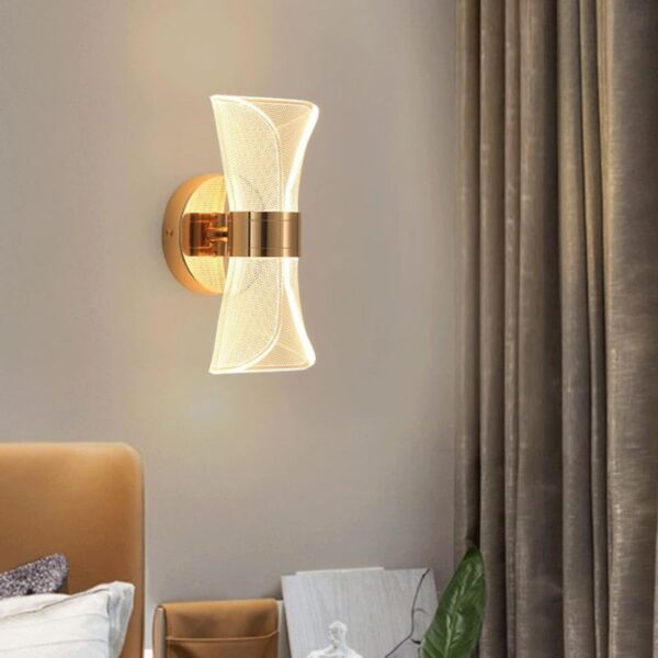Luxurious Acrylic Crystal Wall Lamp with Adjustable Colour Changing Function, Elegant Finish (Acrylic FrenchGold-336)