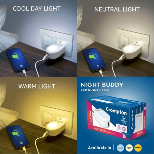 Night Buddy USB Charger + Lamp 0.5 W Turbo Charge, Indirect Lighting