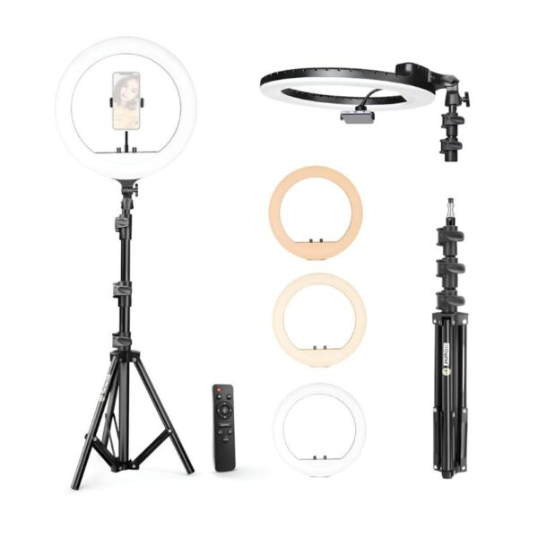 DRL-18RT C 6) 18 Inch LED Ring Light with Remote Control & Stand 158cm - Bi Color