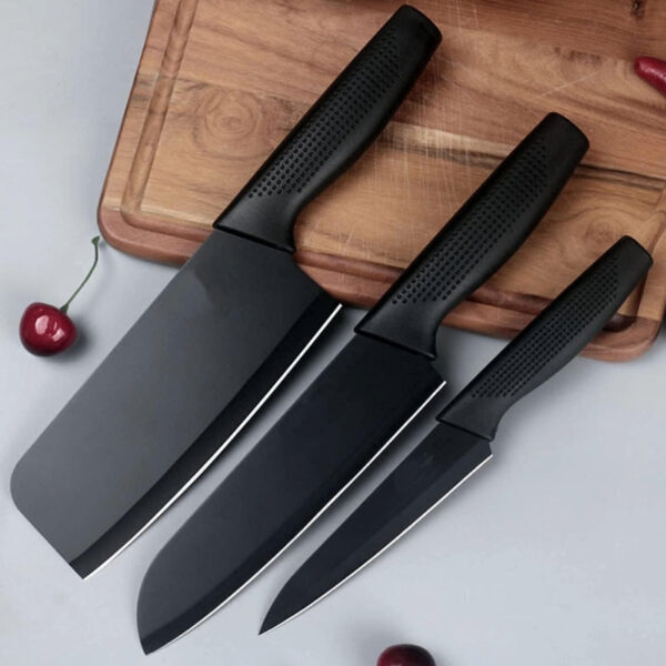 Stainless Steel Professional Kitchen Knife Set, 3-Piece Meat and Chef's Knife with Non-Slip Handle